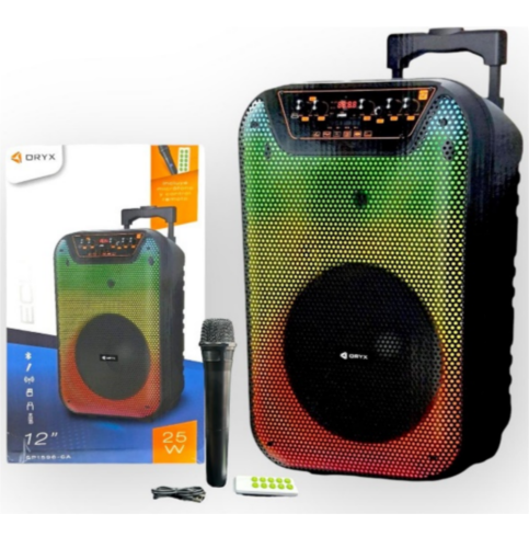 PARLANTE PORTATATIL 12" ECLIPSE 25W C MICROFONO Y CONTROL REMOTO ORYX