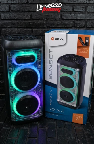 PARLANTE PORTATIL 10" x 2 SUNSET POTENCIA 100W ORYX OR 1428-SA