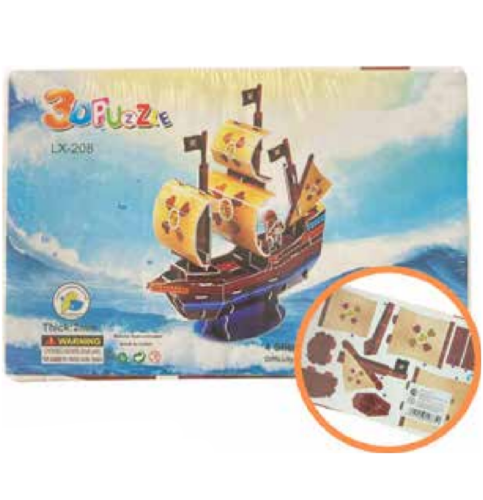 ROMPECABEZAS 3D BARCO 38 PCS IJ1196