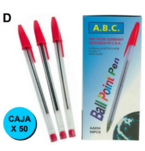 LAPICERA - ABC ROJO X50 PCS IL2100