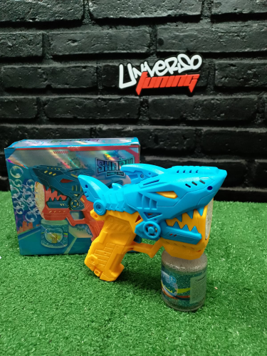 PISTOLA BURBUJERO DISEÑO DELFÍN LUMINOSO A PILAS LIQUIDO DE BURBUJAS INCLUÍDO 832