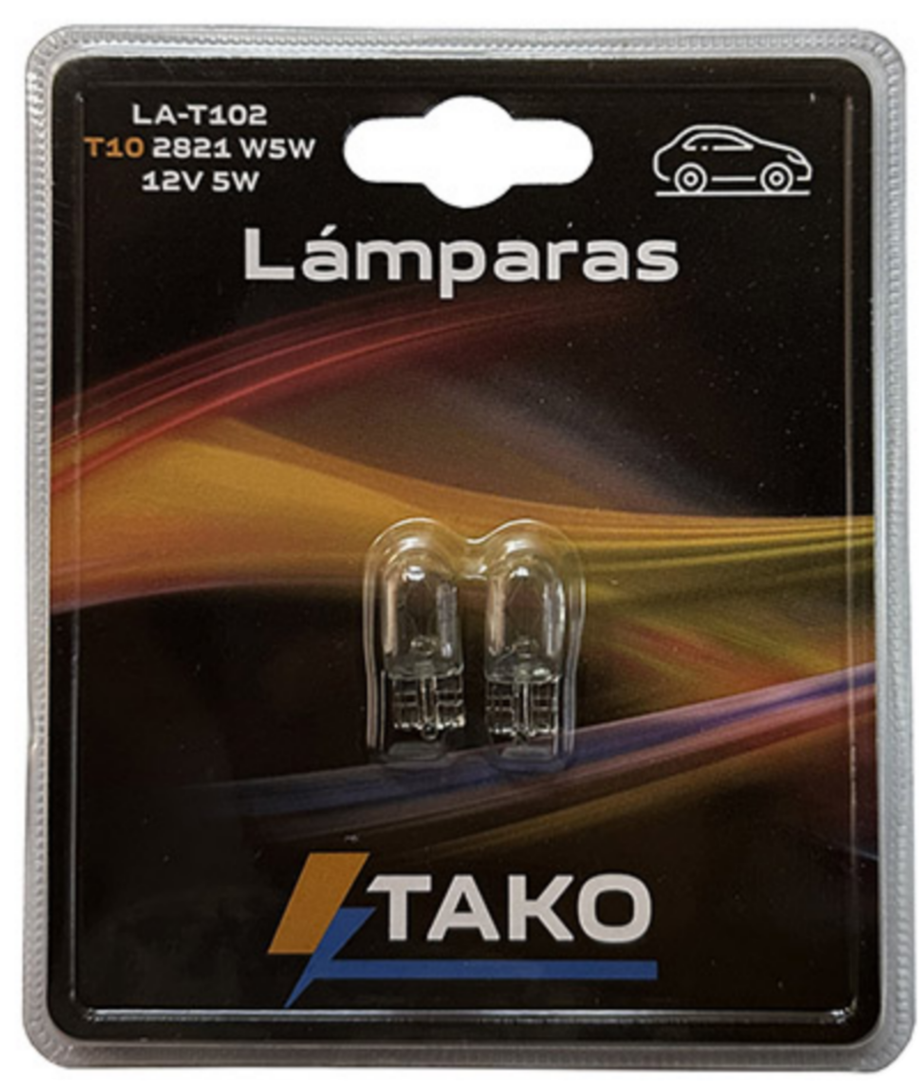 JGO. LAMPARA 2PCS T10 2821/2825 5W 12V, EN BLISER - TAKO LA-T102