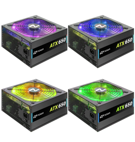 FUENTE- PC ATX 600W RGB NOGA ATX 600RGB