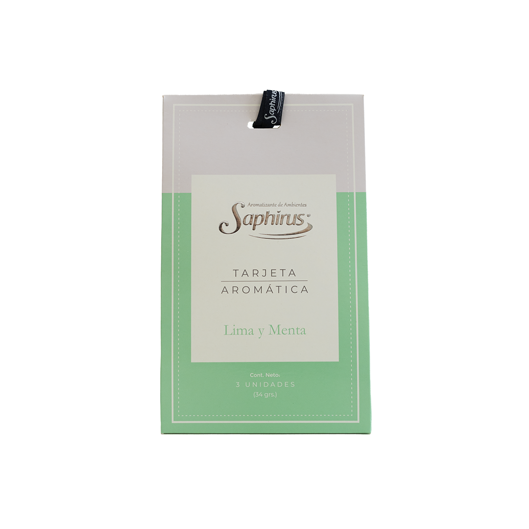 TARJETAS AROMATICAS SAPHIRUS LIMA Y MENTA