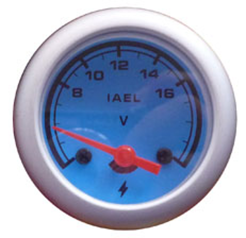 MARCADOR VOLTIMETRO, DEPORT, 52MM, FONDO AZUL MA-061