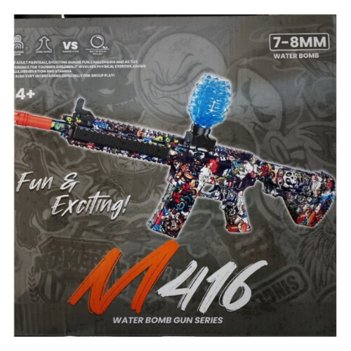 PISTOLA CON BALA DE HIDROGEL CON SILENCIADOR/LENTES M416 G518-1/2/3/5/9