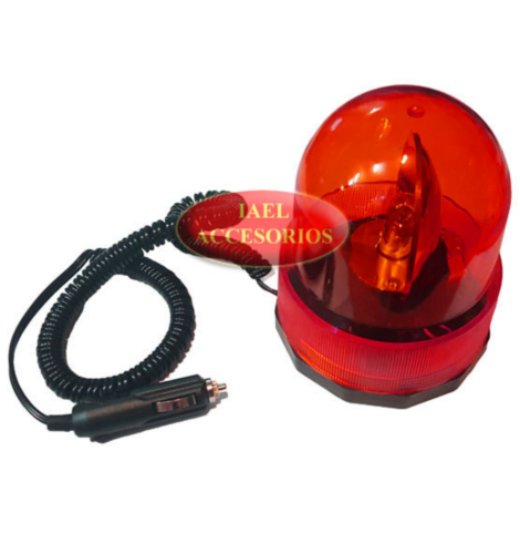BALIZA GIRAT REDONDA B/IMANTADA 12V. ROJA BA-007