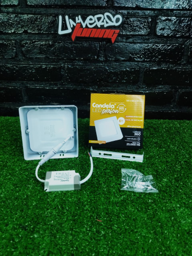 LED PLAFON SIDELIGHT CUADRADO BASE. 6W CALIDO CANDELA 6836