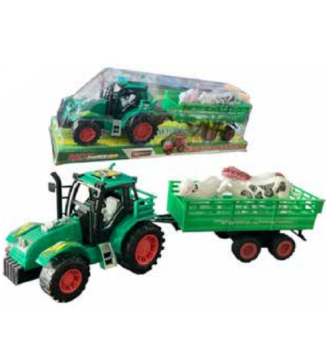 VEHICULO - TRACTOR A FRICCION C/ANIMALES IJ0001-3975084
