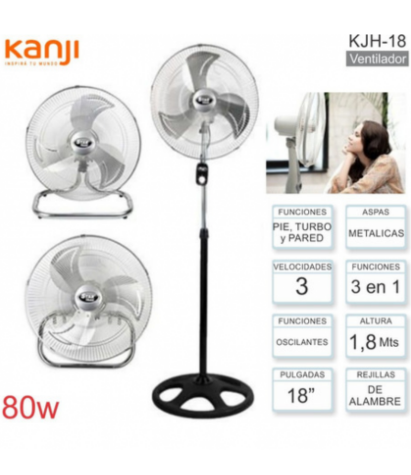 VENTILADOR KANJIHOME 18" 3 EN 1 KANJI