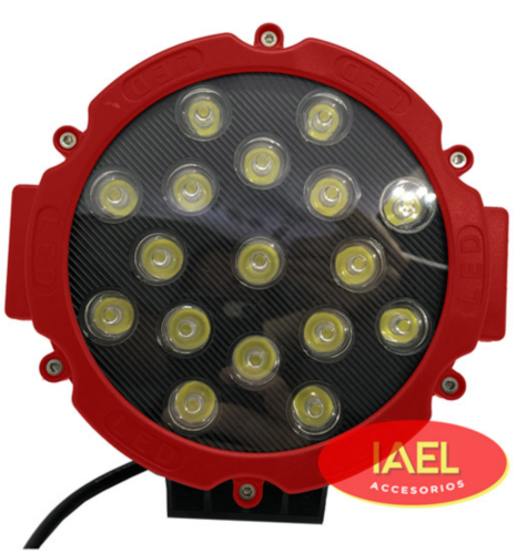 FARO LED REDONDO 51W 17 LEDS, 17,5CM DIAMETRO, FRENTE ROJO IAEL-51RR