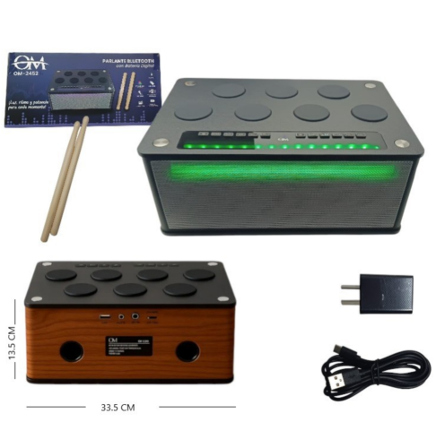 BATERIA CON PARLANTE BT DIGITAL OM-2452-M