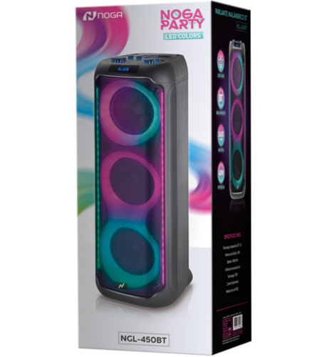 PARLANTE PORTATIL 3 X 8 ", AGUDOS DE BOCINA NGL-450BT NOGA