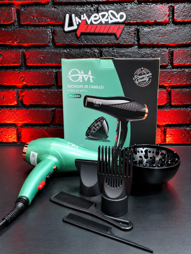 SECADOR DE PELO PROFESIONAL 2200W, INCLUYE 2 TIPOS DE CEPILLOS Y DIFERENTES BOQUILLAS, CON DIFUSOR DS2440