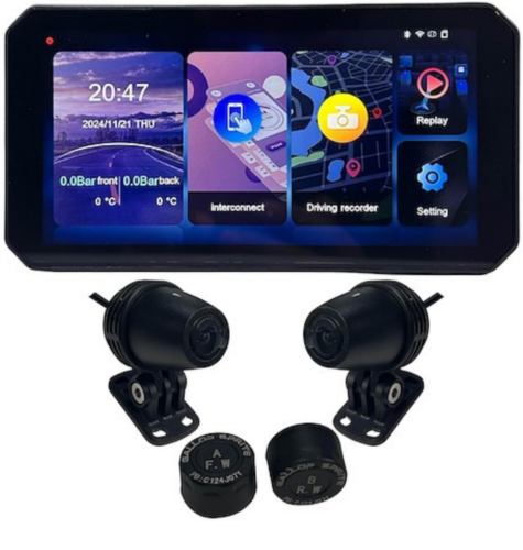 INFINITY TECH MULTIMEDIA PARA MOTO SERIE M9 UNIVERSAL CON CARPLAY ANDROID AUTO, CAMARA Y TPMS MOTO-M9