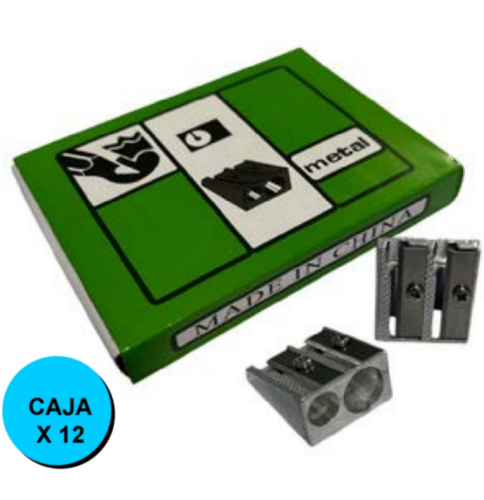 SACAPUNTAS - DOBLE METAL CUADRADO X12PCS IL0083A