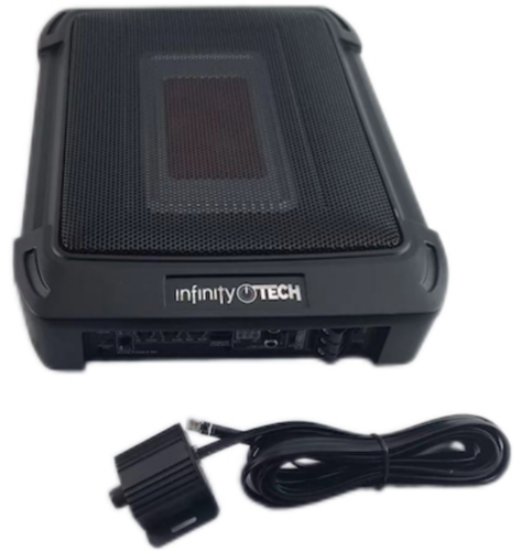 INFINITY TECH SUB WOOFER CAJA AMPLIFICADA DISEÑO SLIM 100 RMS 2000W, AMPLIFICACIÓN BAJO ASIENTO ZD-013