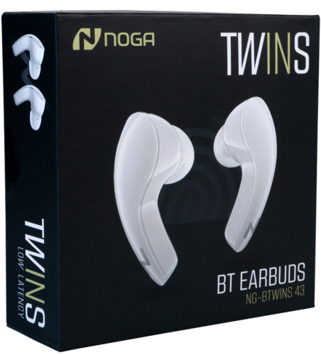 AURICULAR BT TWINS NOGA NG-BTWINS43AZUL-BLANCO-ROJO Y NEGRO