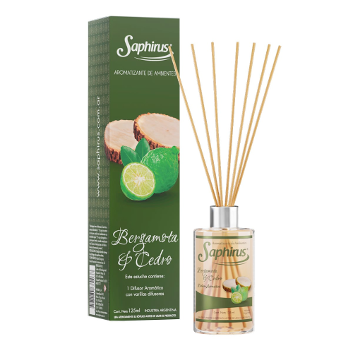 DIFUSOR AROMATICO SAPHIRUS BERGAMOTA Y CEDRO