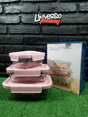 SET X3 TUPPERS HERMETICO DE VIDRIO S-2191 XY9080