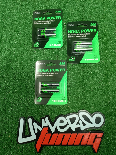 PILAS AAA RECARGABLES METAL 1.300 EN BLISTER X 2 NP-AAAM 1.3B NOGA