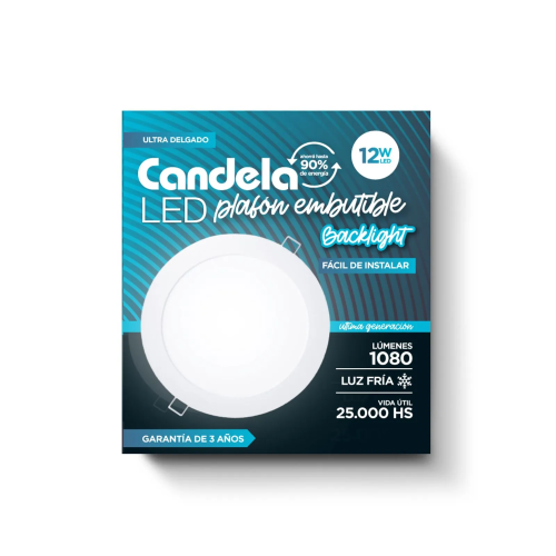 LED PLAFON SIDELIGHT REDONDO BASE. 12W FRIA CANDELA 6831