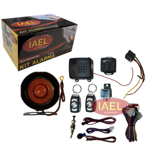 ALARMA PARA AUTO, CON CONTROL REMOTO, SIRENA , COMPLETA PARA INSTALAR TV-010  SIN VOLUMETRICO