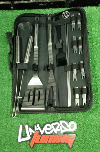 KIT PARRILLERO ACERO 11 PIEZAS ACERO SUONO ACC0206