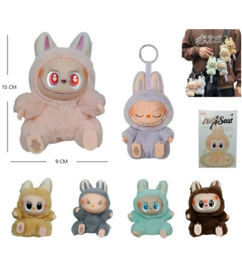 PELUCHE LLAVERO LABUBU SORPRESA BALA-12 LUZ/CANTA