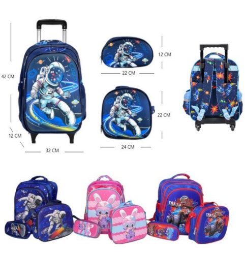 MOCHILA ESCOLAR 3 EN 1 CON RUEDAS A0611