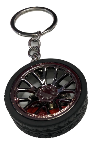 LLAVERO TUNING MOTIVO LLANTA Y NEUMATICO, METALICO,VARIOS COLORES IAEL LV-004N