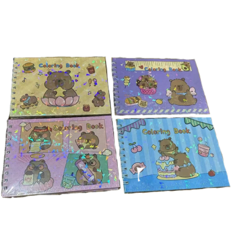 CUADERNO TAPA DURA CON DIBUJOS DE CAPIBARA PARA PINTAR JK-4320