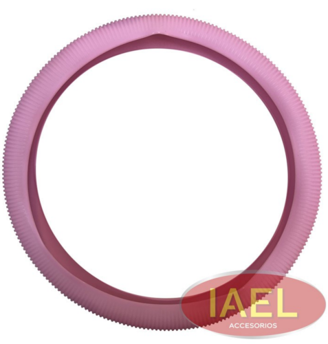 CUBRE VOLANTE SILICONADO ROSA RAYADO FLUOR, UNIVERSAL IAEL CV-056PI