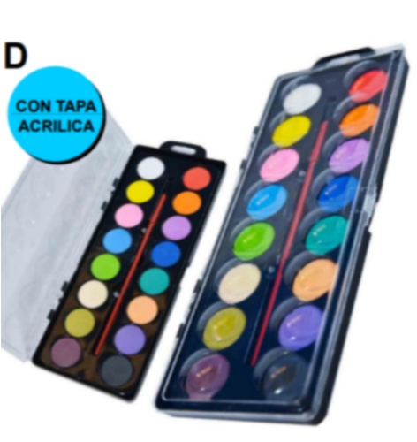 ACUARELA - ESTUCHE X 16 COLORES C/PINCEL IL3304