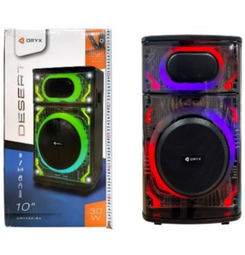 PARLANTE 10" DESERT 30W CON MICROFONO Y CONTROL REMOTO ORYX