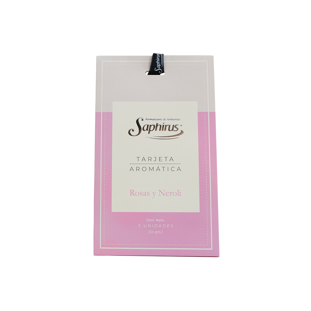 TARJETAS AROMATICAS SAPHIRUS ROSAS Y NEROLI