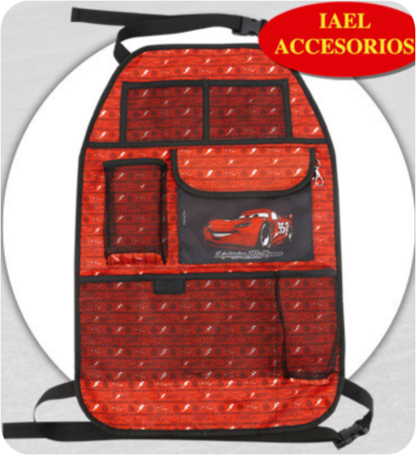 ORGANIZADOR DE RESPALDO CARS DISNEY, 59X38.5CM, PORTA BOTELLAS, LIBROS Y OBJETOS VARIOS OR-011CR