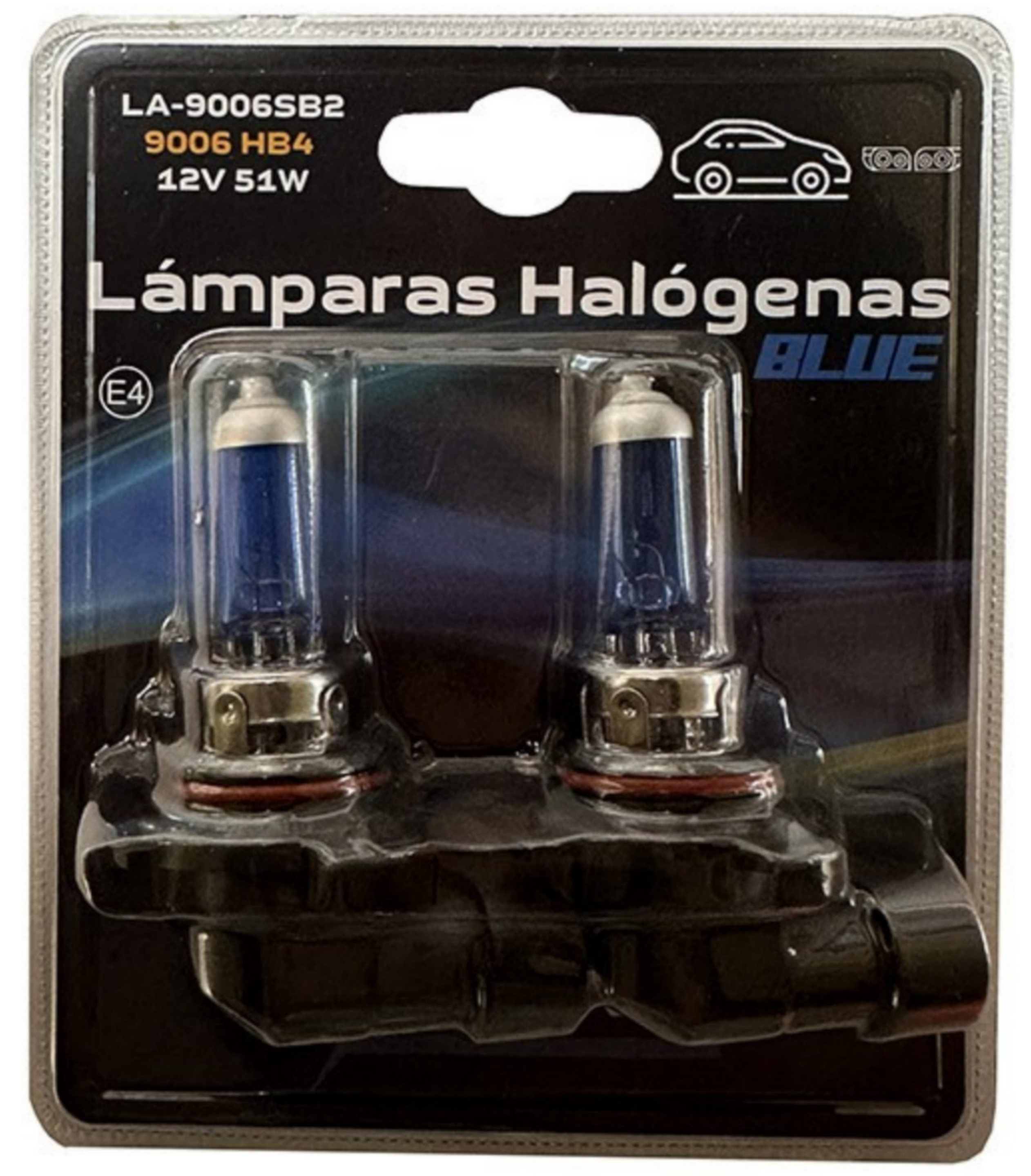 JGO. LAMPARA HB4 9006 51W 12V SUPER BLANCA, EN BLISTER - TAKO LA-9006SB2