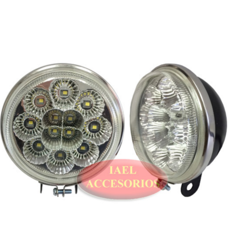 JUEGO FARO LED REDONDO 95MM 12LEDS IAEL-199