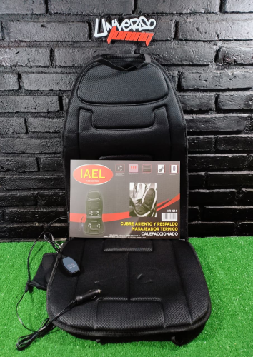 CUBRE ASIENTO Y RESPALDO MASAJEADOR TERMICO 12V, CALEFACCIONADO REGULABLE IAEL AR-014