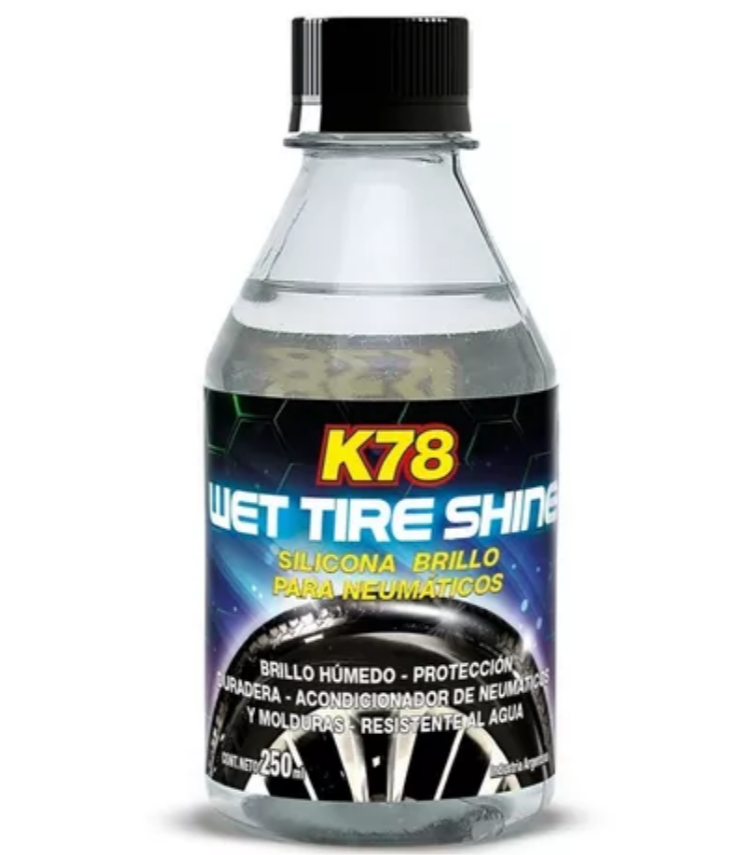 SILICONA BRILLO PARA NEUMATICOS/WET TIRE SHINE 250 CC K78