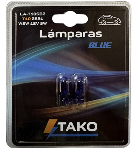 JGO. LAMPARA 2PCS T10 2821/2825 5W 12V SUPER BLANCA, EN BLISER - TAKO LA-T10SB2