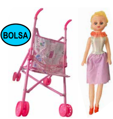 MUÑECA - C/CARRITO EN BOLSA IJ0907-CB-24-01