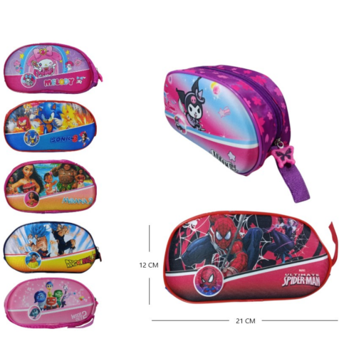 CARTUCHERA ESCOLAR 3D PERSONAJES P-240