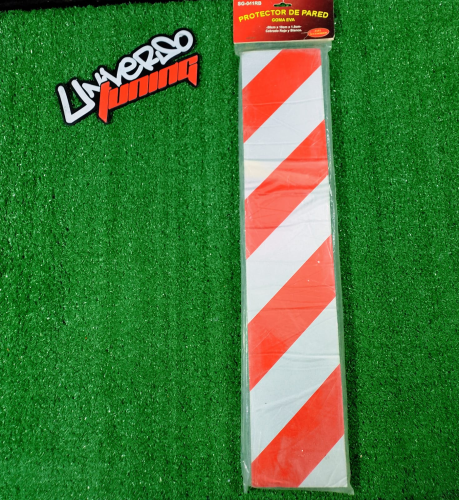 PROTECTOR DE PARED GOMA EVA 50X10X1.5CM ROJO Y BLANCO IAEL SG-041RB