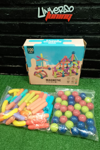 JUEGO DE MAGNETICO BARRAS Y ESFERAS 100PCS MELECH-700