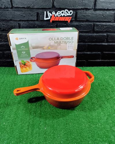 OLLA DOBLE MULTIUSO ANTIADHERENTE  DE HIERRO FUNDIDO ORYX OR-CK400