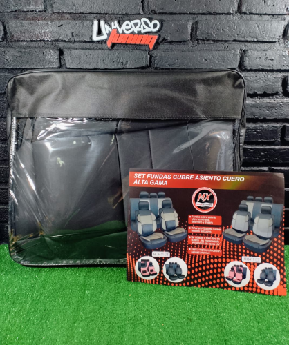 FUNDA DE CUERINA 11 PCS CON RIÑONERA Y LUMBAR NEGRA