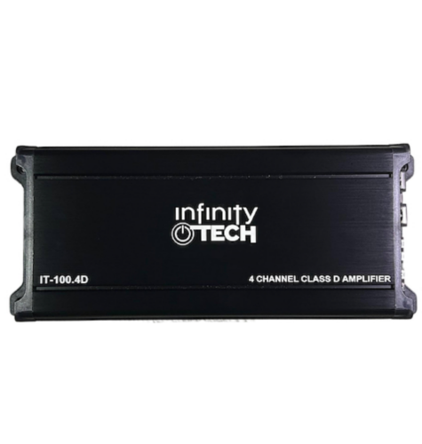 INFINITY TECH POTENCIA AMPLIFICADOR CLASE D 4 CANAL X 100W 400 RMS POWER 3200W IT-100.4D
