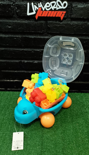 BLOQUES DE CONSTRUCIÓN DE PLASTICO CON ESTUCHE DE TORTUGA 25 PIEZAS 558-6